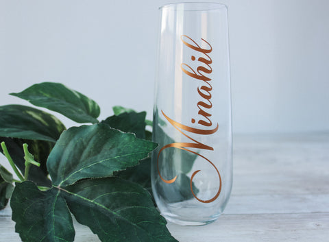 Personalized Stemless Flute Glass