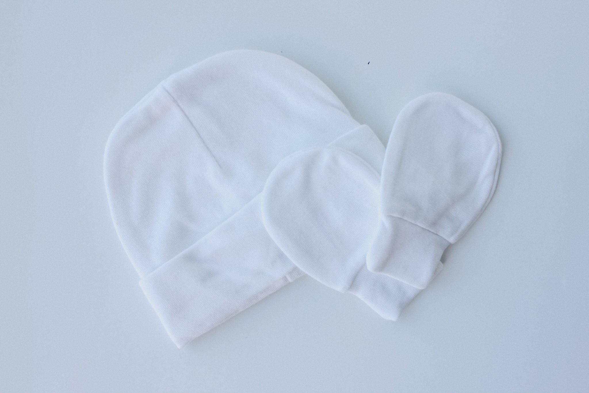 Baby Cotton Mittens and Beanie